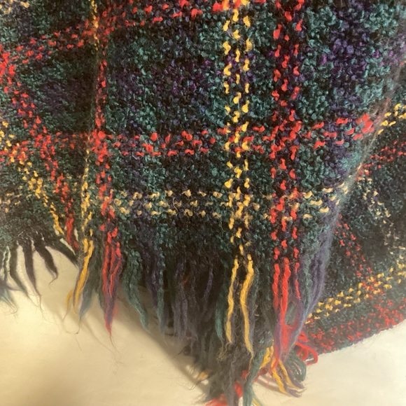 Boyne Valley Weavers Plaid Wool fringed Shawl handle in Ireland Womens one size - Picture 3 of 13